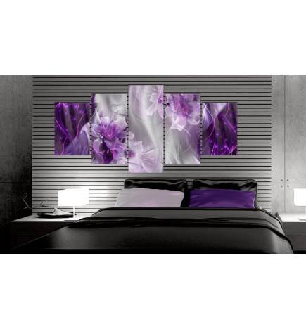Quadro viola con i fiori cm.100x50 o 200x100 su Vetro acrilico
