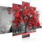 Canvas Print - Autumn in the Park (5 Parts) Wide Red