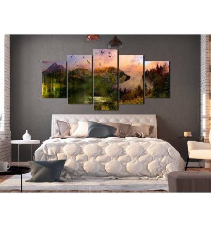 Canvas Print - Bear in the Mountain (5 Parts) Wide