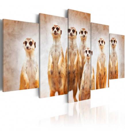 Canvas Print - Family of meerkats