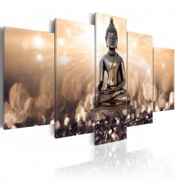 Kuldse taustaga istuv Buddha raamatu 100x50 ja 200x100