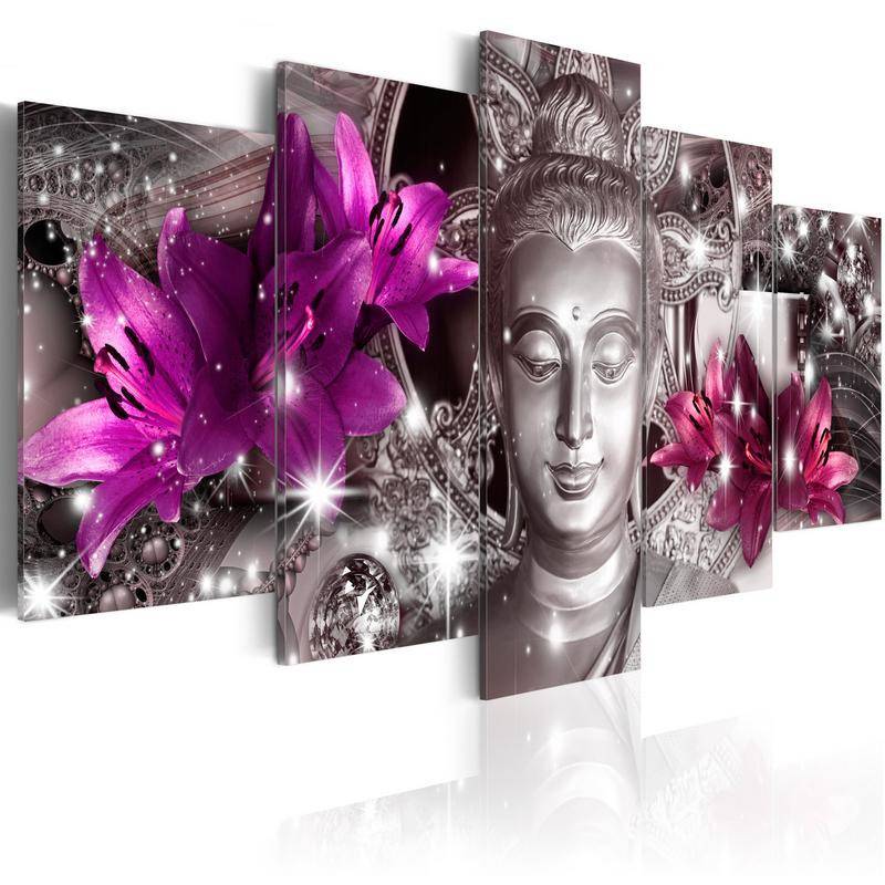 70,90 € Tabloul Buddha între flori violet cm. 100x50 și cm. 200x100