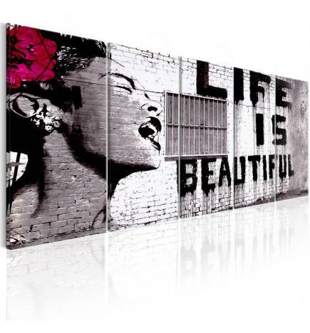 92,90 € Canvas Print - Banksy: Life is Beautiful