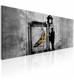 Canvas Print - Banksy: Monkey with Frame