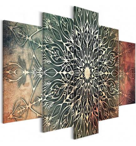 Canvas Print - Center (5 Parts) Wide Green