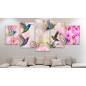 Canvas Print - Colourful Hummingbirds (5 Parts) Wide Pink