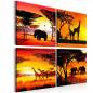 Canvas Print - African Animals (4 Parts)