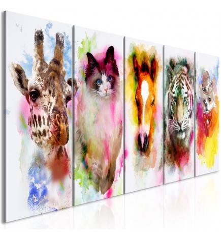92,90 € Wandbild - Watercolour Animals (5 Parts) Narrow