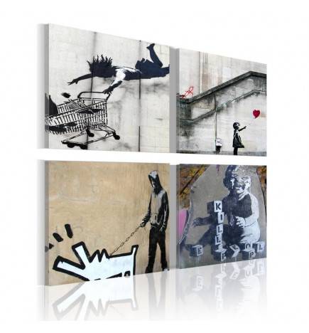 56,90 € Canvas Print - Banksy - four orginal ideas