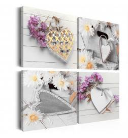 56,90 € Canvas Print - Hearts and flowers