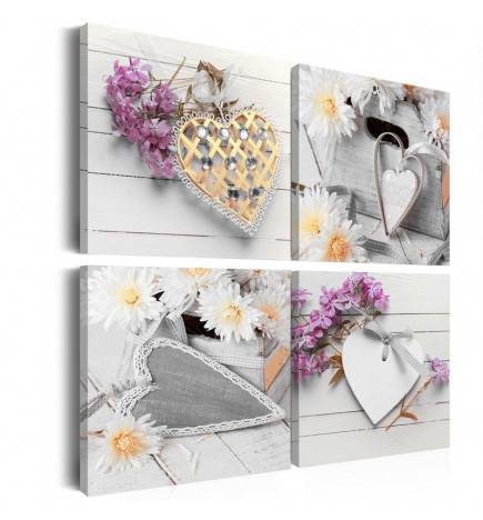 56,90 € Canvas Print - Hearts and flowers
