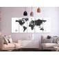 Canvas Print - Black and White Map (5 Parts) Narrow
