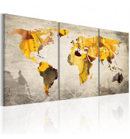 Canvas Print - Yellow continents