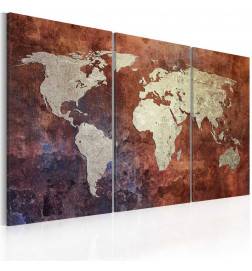Canvas Print - Rusty map of the World - triptych