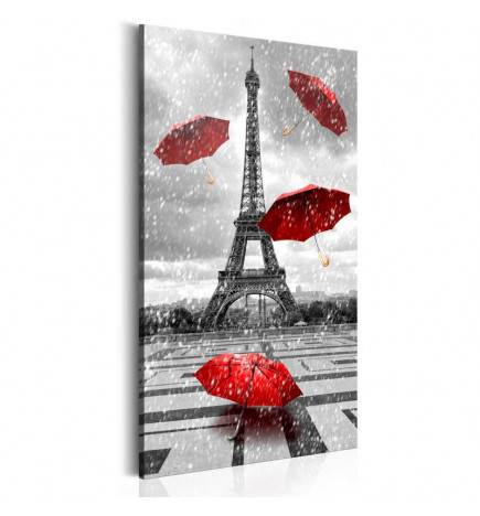 88,90 €Quadro ombrelli rossi a Parigi cm. 60x120 - ARREDALACASA
