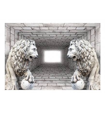 Fotomurale adesivo in 3D con i leoni Arredalacasa