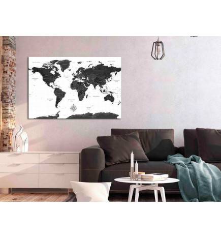 Quadro - Black and White Map (1 Part) Wide