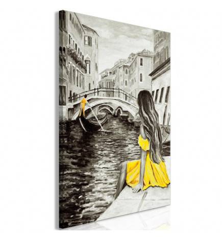 70,90 €Quadro con una ragazza a venezia cm. 60x90 e 80x120 - giallo