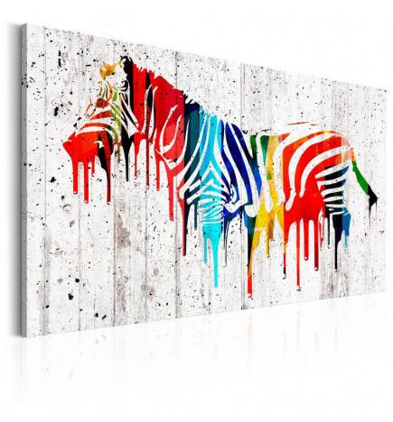 61,90 €Quadro con una zebra molto colorata - ARREDALACASA