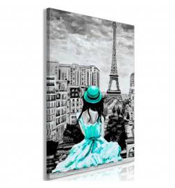 61,90 €Quadro ragazza a Parigi col cappello verde - Arredalacasa