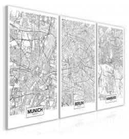61,90 €Quadro con le mappa di Amburgo di Berlino e di Monaco