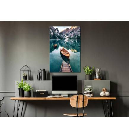 Canvas Print - Boats In Dolomites (1 Part) Vertical
