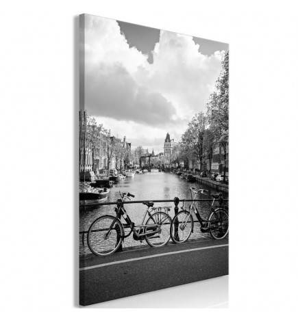 Canvas Print - Bikes On Bridge (1 Part) Vertical