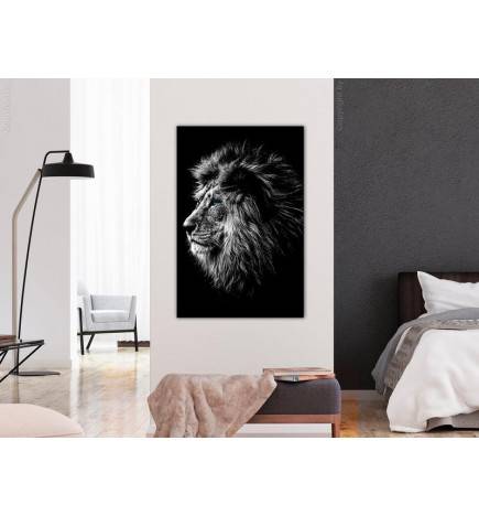 Quadro con un leone in bianco e nero - ARREDALACASA