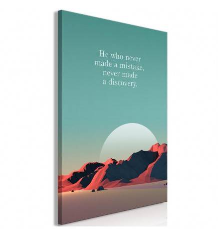 61,90 € Canvas Print - He Who Never Made a Mistake, Never Made a Discovery (1 Part) Vertical