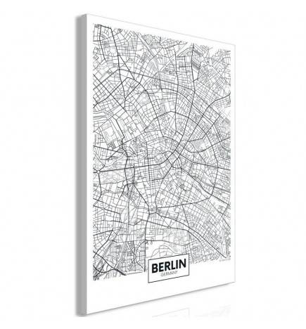 61,90 € Canvas Print - Map of Berlin (1 Part) Vertical