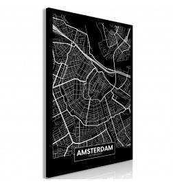 61,90 €Quadro con la mappa di Amsterdam - nera - ARREDALACASA