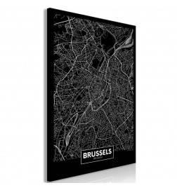 61,90 € Cuadro - Dark Map of Brussels (1 Part) Vertical