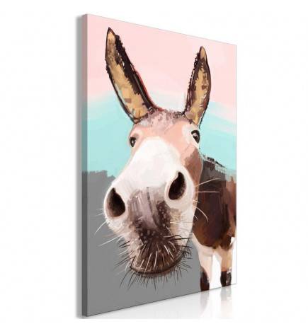 Wandbild - Curious Donkey (1 Part) Vertical