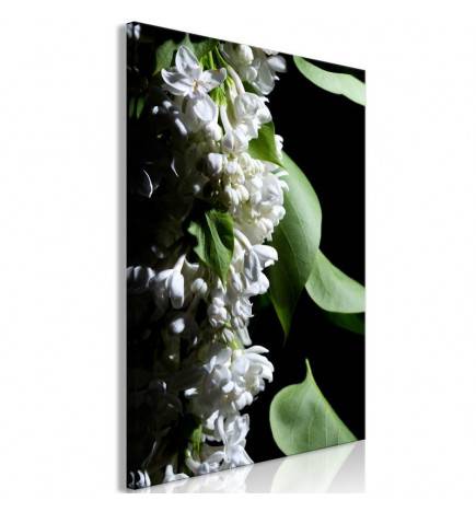 61,90 €Quadro con le foglie verdi e fiori bianchi - ARREDALACASA