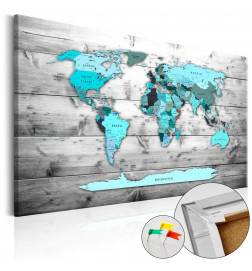 68,00 € Decorative Pinboard - Blue Continents [Cork Map]