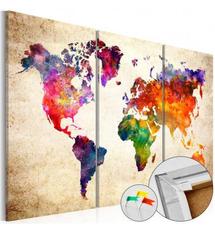 68,00 €Quadro de cortiça - Corkboard Map in Watercolor