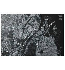 Quadro con la mappa di Copenhagen in bianco e nero