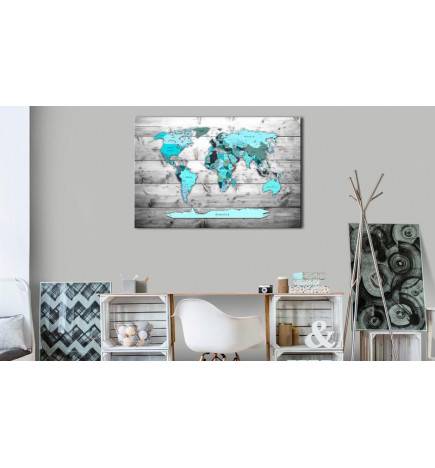 Decorative Pinboard - Blue Continents [Cork Map]