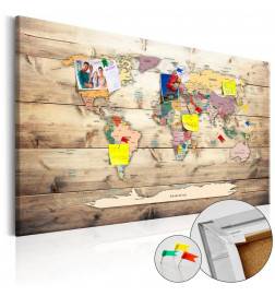 76,00 € Decorative Pinboard - World Map: Wooden Oceans [Cork Map]