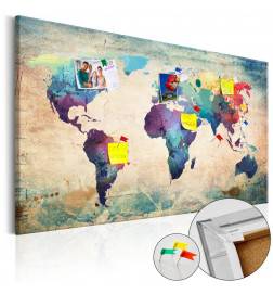 Quadro de cortiça - Colorful World Map [Cork Map]