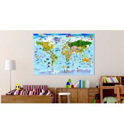 Decorative Pinboard - Children's Map: Colourful Travels [Cork Map]