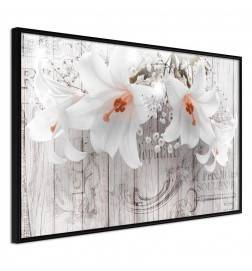 Poster et affiche - Lilies on Wood