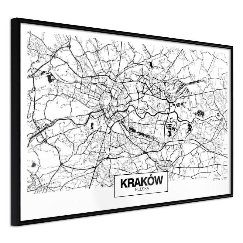 71,00 € Plakat z zemljevidom Krakova - na Poljskem - Arredalacasa