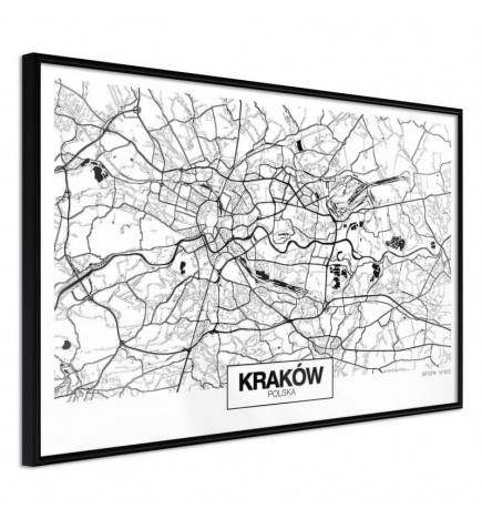 71,00 € Plakat z zemljevidom Krakova - na Poljskem - Arredalacasa