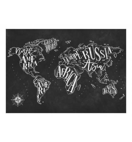 Wallpaper - Retro Continents (Black)
