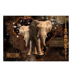 Self-adhesive Wallpaper - Brown Elephants