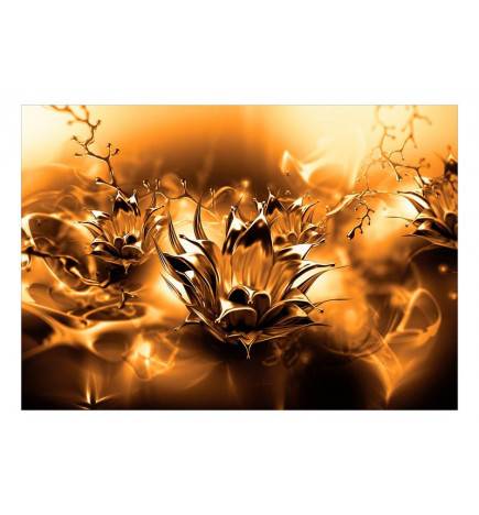 Fotomurale adesivo con fantastici fiori arancioni ARREDALACASA