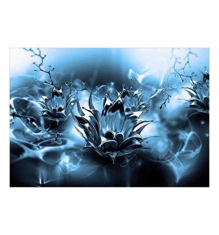 Fotomurale adesivo con fantastici fiori blu ARREDALACASA