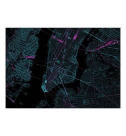 Fotomurale con la mappa di Manhattan di notte - Arredalacasa