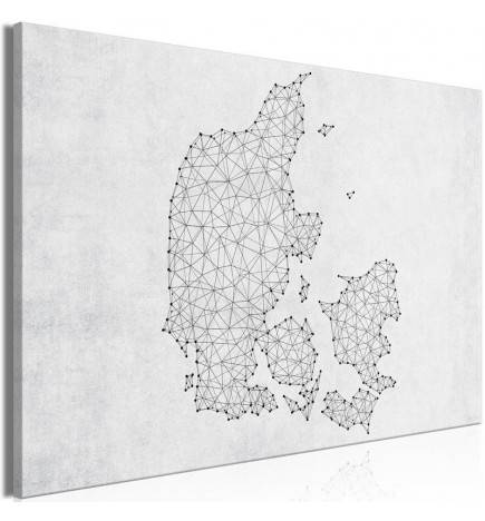 61,90 €Quadro con la mappa della Danimarca - grigia - ARREDALACASA